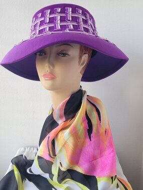 Vintage Ben Marc International Women’s Wool Purple Braided Hat w/Band